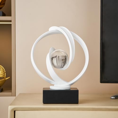 Modern White Statue Decor for Living Room, Abstract Art Sculptures Home Décor Accents for Coffee Table TV Stand Bookshlf, Resin Decorations for Dining Room Office Bedroom - color: F-white