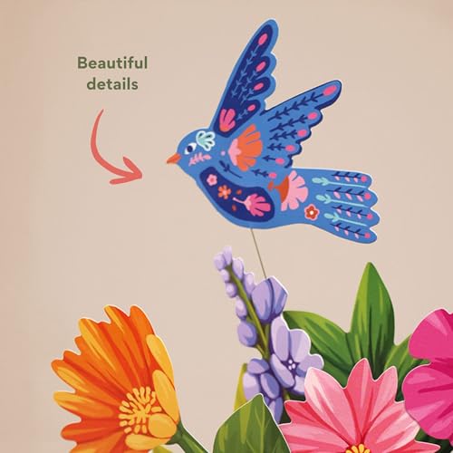 Freshcut Paper Pop Up Cards, Enchanted Garden, 12 Inch Life Sized Forever Flower Bouquet 3D Popup Greeting Card, Birthday Cards, Thank You Card, Blank Notecard & Envelope - color: Enchanted Garden, size: Classic