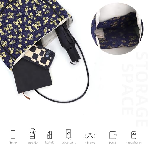 DGAZ Designer Hobo Bags for Women, Luxury Tote Bag with Zipper, Large Shoulder Bags - color: Sakura