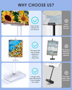 Adjustable Tabletop Acrylic Easel Stand for Picture Frames & Photo Display – Art Easel, Holds Frames up to 17" H, Perfect for Table Decor, Wedding Sign, Artwork Holder (1) - size: 1-Pack, 17"H