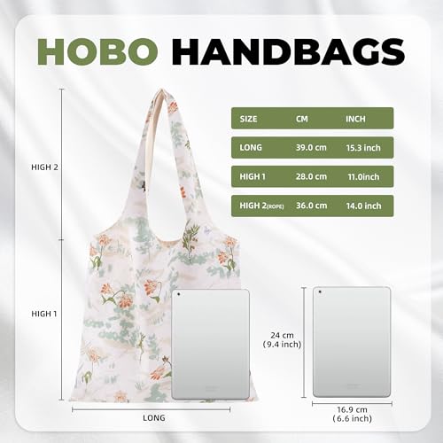 DGAZ Designer Shoulder Bags for Women, Luxury Tote Bag with Zipper, Large Shoulder Hobo Bags - color: Orchid Grass