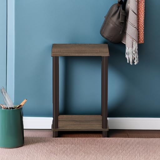 FURINNO Turn-N-Tube Haydn End Table, 1-Pack, Walnut/Brown - color: Walnut/Brown, size: 1-Pack, 2-Tier, style: Haydn