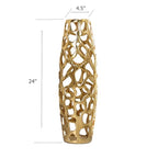 Ceramic Vase Large Floor Vase Handmade Ceramic Flower Holder Hand Carved Sophisticated Vessel for Decorative Branches and Dried Flowers 24 Inches Gold