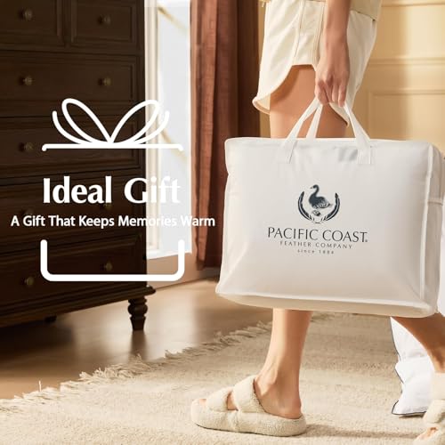 PACIFIC COAST Goose Down Fiber Comforters Oversized King Duvet Insert, All Season White Comforter, 3D Hidden-Stitch Baffle Box Design, 8 Tabs, Gifts for Women/Men, Extra Fluffy Luxury Duvet (116"x98") - size: Overized King