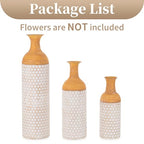 Sziqiqi Rustic White Floor Vases Set of 3-27/20/16in Metal Extra Large Vase for Dried Flowers Shabby Chic Oversized High Vases Standing Antique Terracotta Farmhouse Vase for Pampas Grass Twigs Wicker - style: Large White Vases