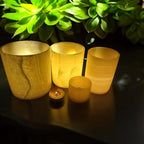 Alabaster Candle Holder Egyptian Handmade – Luxurious Tealight Holder with Soft Glow – Natural Stone for Home, Spa & Meditation – Décor Piece, Relaxing Ambience Multiple Sizes.(Small) - size: Small
