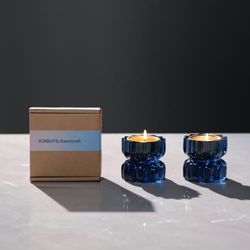 Twizzle Twist Tealight Holder, Decorative Tealight Candle Holder for Table Display, Unique Home Décor, Housewarming Gift, Spiral Sculpture Diwali Tea Light Stand Black Blue Resin Set of 2 - color: Black Blue