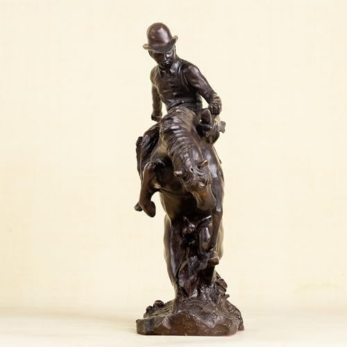 Bronze The Bronco Buster Sculpture by Frederic Remington - Classic Western Cowboy Taming Wild Horse Bronze Statue, Perfect for Art Collectors and Home Decor (Solid Copper Base) - color: 3-solid Copper Base