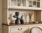Polka Dot Balloon Dog Statue Decor, Black, Resin, Paperweight, 5 inch, Cool Stuff to Put on Shelves - color: Black