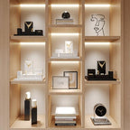 Oirlv Solid Wood Minimalism Style Jewelry Display Stand Showcase Jewelry Organizer Black Square Holder (SM05304) - color: SM05304