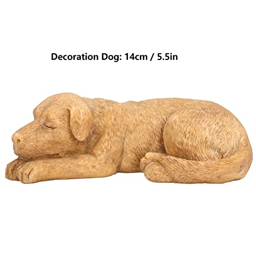 Hapivida Dog Garden Statue, 5.5in Mini Puppy Garden Memorial Stone Sleeping Dog Statue Decor Outdoor Resin Realistics Sculptures Gift Yellow - size: Yellow Dog