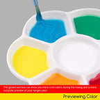 MEEDEN 7-Well Studio Porcelain Paint Palette Tray,Artist Mixing Colour Tray by 4-3/4 Inches for Watercolor Gouache Painting,Round,White