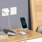 Cell Phone Stand, Adjustable Angle and Height Cell Phone Holder for Desk, Foldable and Portable, Anti-Slip Silicone Pad, Compatible with All Mobile Phones and 4-8 Inch Devices, White - color: White
