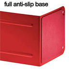 Acrimet Metal Bookends, Jumbo Size 9" H x 4" W x 4-1/2" D, Non-Skid Book Stand for Shelves, Heavy Duty Book Stopper, Red, 1 Pair - color: Red