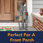 Bits and Pieces Tin Woodsman Tin Man Metal Garden Statue - Whimsical Metal Yard Art Sculptures Tinman Figure - Weather Resistant Sculptures for Porch Patio Yard - 30" Tall Lawn Statues