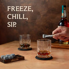 Mixology & Craft Whiskey Gift Set, Whiskey Glass Set with Rustic Wooden Crate, 8 Granite Whiskey Rocks Chilling Stones, 10oz Glasses, Raffle Gift for Men, Dad, Husband, Boyfriend - Jameson Dark Brown - size: Dark Crate