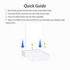Acrylic Easel Display Stand with Adjustable Gold-Toned Hardware for Pictures, Crystal Clear Acrylic Stand with Floating Appearance for Cookbook, Invitation and Plates, 2-Packs