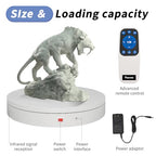 Remote-Controlled Motorized Electric Turntable,Heavy Duty Rotating Display Stand,Speed-Adjustable Rotating Platform,Multi-Mode Photography Turntable for 3D Scan,Photography(19.7in/White) - size: 19.7inch/White/500Lbs Load