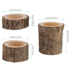 FUNSUEI 18 PCS Wooden Tea Light Candle Holders, Rustic Wood Votive Log Candle Holders, Rustic Wood Votive Candle Holder for Table Decoration, 3 Sizes
