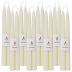 Handmade White Beeswax Taper Candles - 16-Pack Dripless & Smokeless, 9H Burn Time, Natural Home Decor Air-Purifying - color: White