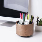 lizimandu Round Leather Art Supply Organizer,Remote Control Holder,360 Degree Spinning,Multi-Functional Pencil Holder,4 Compartments Desktop Stationary Organizer(1-Liuli Cooper) - color: 1-Liuli Cooper