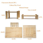 2Pack Solid Pine Wooden Display Stand, Easy to Assemble Foldable Food Rack for Fruits, Desserts and Snacks, Perfect for Parties, Restaurants, Cafes, Camping, Hotels and Wedding Table Decor
