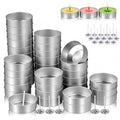 TEHAUX 100pcs Aluminum Tea Lights Cups with Wicks, Empty Tea Light Candle Tins for Candle Making Supplies, Silver Metal Tealight Holders for DIY Crafts and Party Decor (1.5 Inch)