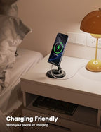 Lamicall Cell Phone Stand for Desk - [360° Rotation] Sturdy Adjustable Desktop Phone Holder, Foldable Mobile Stand, Office Desk Accessories Gifts for iPhone 17 16 15 14 Pro Max, Galaxy S26, Cellphone - color: Black