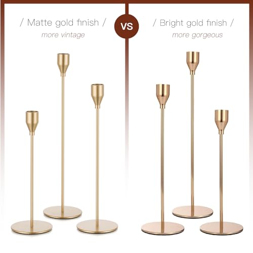Candlestick Candle Holders Gold Taper: Candeldo Tall Brass Candles Stick Holder Decor Set of 30 Dinning Table Centerpiece Vintage Metal Candle Stand Wedding Decorations - color: Gold, size: 30PCS