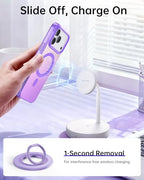 SYNCWIRE Magnetic Phone Ring Holder for MagSafe, 360° Rotation Cell Phone Grip Stand Finger Ring Kickstand Two-Sided Magnet Compatible with iPhone 17 Pro Max 16 15 14 13 12 MagSafe Accessories - color: Single Ring-1PCS-Lavender Lovers