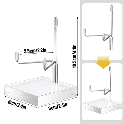 Kigley 8 Pcs Adjustable Metal Arm Display Stand Crystal Holder Easel Display with Acrylic Base Easel Rock Mineral Stand for Geodes Mineral Agate Collection(Silver,2.4 x 2.4 x 3.5 Inch) - color: Silver, size: 2.4 x 2.4 x 3.5 Inch