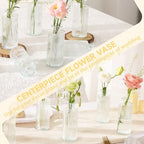 6PCS Mini Bud Vases As Vertical Wedding Centerpieces for Tables,Clear Bud Vases for Flowers,Small Flower Vases Suitable for Birthday Party,Anniversary,Wedding,Baby Shower (Clear-5.2in) - size: 6PCS