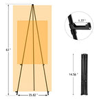 Thicken Display Easel Stand for Wedding - 63" Instant Tripod Collapsible Portable Sturdy Floor Easel - Easy Folding Adjustable Poster Metal Stand for Signs, Display Show, Artist, Art, Painting - Black - style: Black