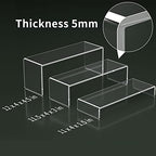 HIIMIEI Acrylic Display Riser, 6 Pcs 12" Large Acrylic Risers, Thickened to 5mm Clear Rectangular Display Shelf for Cupcake Stand, Tiered Display Stand for gemstone, curio, figurines, Collectibles - size: 12'' - 6PCS