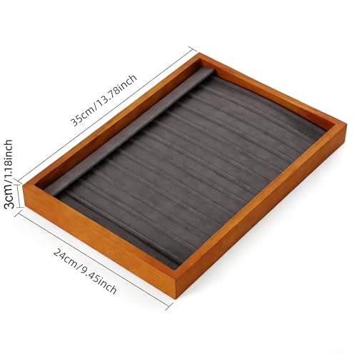 13 Hooks Necklace Organizer Large Jewelry Trays for Drawers Stackable Necklace Pendant Jewelry Display for Vendors Jewelry Drawer Organizer Inserts (13.78" L x 9.45" W x 1.18" H) Grey - color: Gray, size: Necklace Tray1-W 9.45" x H 1.18"x L 13.78"