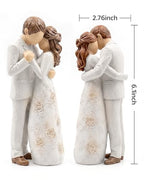 Romantic Couple Figurine Resin Lover Statue, Wedding or Engagement Gifts for Couples, Idea, Romantic Home Decor Sculpture for Wife Girlfriend (Couple Resin Figurines)