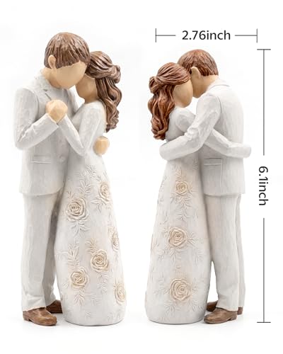 Romantic Couple Figurine Resin Lover Statue, Wedding or Engagement Gifts for Couples, Idea, Romantic Home Decor Sculpture for Wife Girlfriend (Couple Resin Figurines)