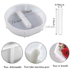 Large Vase Resin Molds, Round Silicone Molds for Epoxy Resin, Deep Resin Mold for Flowers w/3 Test Tubes, 3D Resin Art Molds for Flowers Preservation, DIY Gifts, Wedding Valentine Home Decors - size: Round