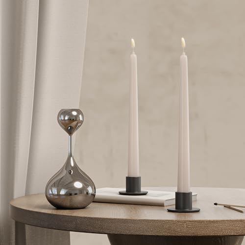 2 Pcs Black Candle Holder - Elegant Taper Candle Holders, Classic Candlestick Holders for Table Centerpiece, Festive Christmas Mantel Display or Sophisticated Home Decor - color: Black