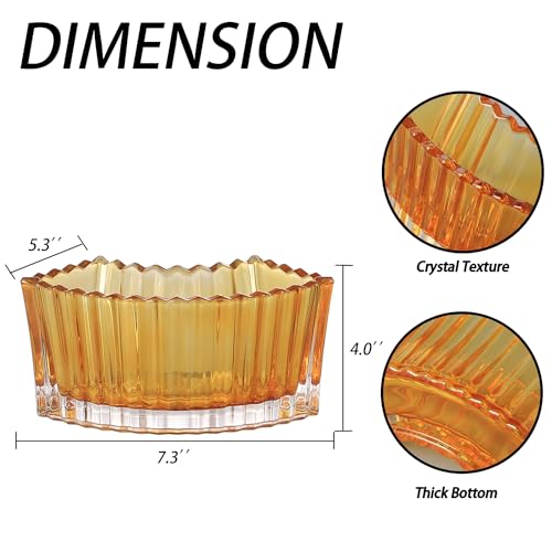 MCMCNCUIU Crystal Vases for Centerpieces, Flower Vases for Wedding Centerpieces, Amber Glass Vase for Flowers, Curve Small Vase for Living Room, Bedroom, Kitchen, Dining Table, Set of 2 - color: Amber