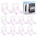 uxcell 20 Pack Book Display Stands, 2" Adjustable Display Holder Mini Clear Easel Collector Stand for Displaying Comics, Magazines, Postcards, Art works, DVDs, Medals, Pink - color: Pink