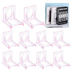 uxcell 20 Pack Book Display Stands, 2" Adjustable Display Holder Mini Clear Easel Collector Stand for Displaying Comics, Magazines, Postcards, Art works, DVDs, Medals, Pink - color: Pink