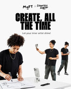 MOFT Phone Tripod Stand Selfie Stick x Shantell Martin for iPhone, Multi-Angles iPhone Stand, Lightweight & Portable Phone Holder, Strong Magnets, MOVAS Vegan Leather, Misty Cove (Without Card Slot) - color: Shantell Martin x Misty Cove x Without Card Slo