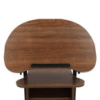 Lectern Podium Stand, Mobile Height Adjustable Church Classroom Lecture Portable Presentation Concert Podium with 4 Universal Wheels Adjustable Angle 0-90° Standing Laptop Cart - color: Brown(23.62w*14.57hin)