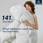Pacific Coast Goose Feather Down Fiber Comforters King Size, Extra Fluffy White Duvet Insert, Ultra-Soft, Breathable, All Season Hotel Luxury Bedding Comforters, 8 Corner & Center Loops (106"x90") - size: King