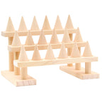 ABOOFAN Wooden Ring Display Stand Cone Shape Organizer for Jewelry Store and Home Use 8.46X5.90X5.70In Space Saving Ring Holder Rack