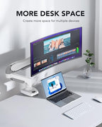 HUANUO Single Monitor Mount, 13 to 32 Inch Gas Spring Monitor Arm, Adjustable Stand, Vesa Mount with Clamp and Grommet Base - Fits 4.4 to 19.8lbs LCD Computer Monitors - color: White