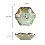 JAMEND CLXP Lotus Leaf Shape Ring Holder Dish, Small Key Bowl, Ceramic Trinket Tray Jewelry Dish Organizing Necklace Earrings for Mom Friend Sister. All Jewelries Are NOT Included. Crystal Green. - color: Crystal Green-Lotus