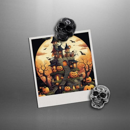 rhinocats 6pcs Skull Fridge Magnets,Locker Accessories,Halloween Funny Goth Decorative Magnets for Home Kitchen Office Whiteboard (Silver) - color: Silver Skull 6-pack