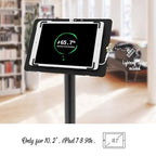 Tablet Floor Stand Compatible with 10.2" iPad 7 8 9, Rotate Lockable Metal Tablet Enclosure+Aluminum Pole+Metal Base - BSF302BT - color: Black, size: iPad 7/8/9 (10.2")
